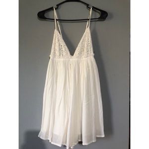 White flowy romper